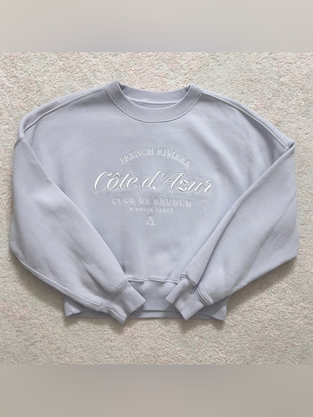 Abercrombie & Fitch Light Lavender Crew Sweatshirt with White Script